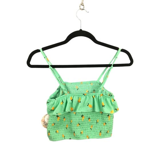 Jolie & Joy Mini Skirt and Ruffled Crop Top Set Size Medium Green with Lemons - Picture 6 of 13